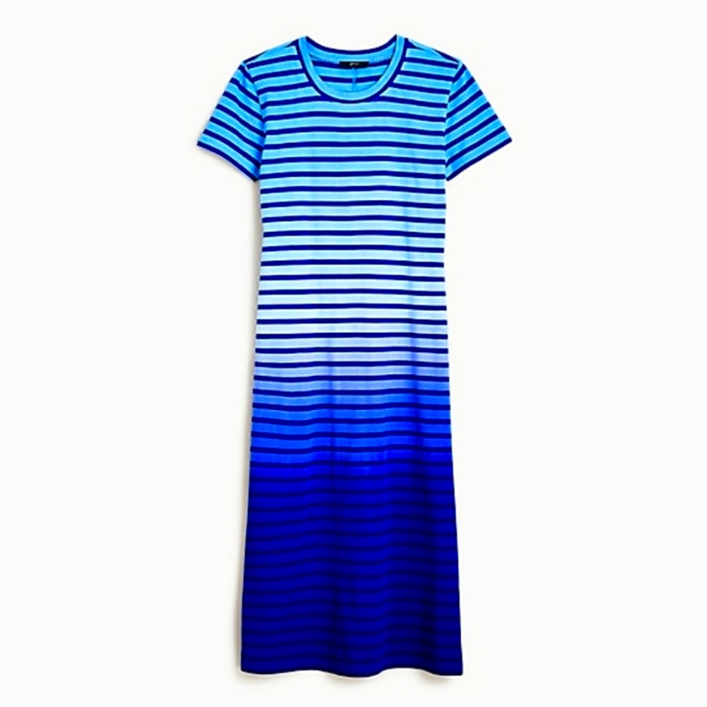 NWT J Crew Dip Dyed Striped T Shirt Dress